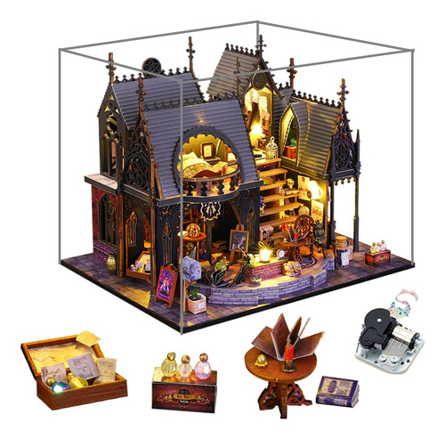 Casa De Muñecas De Madera Luna Magic House Miniatura Con