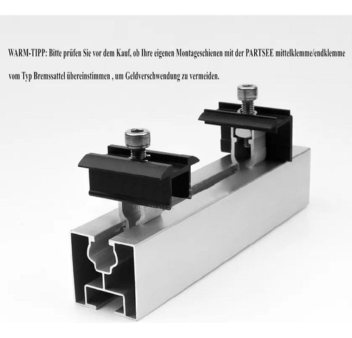 4 Clips Intermedios De Aluminio Para Montaje De Paneles