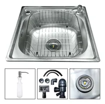 Comprar Lavaplatos Clasico 46x42 Sobrepuesto Acero Inoxidable Marca Beiti Color Plateado Incluye Accesorios Dosificador De Detergente Desagüe Mangueras Con Sus Gomas Rejilla Escurridora
