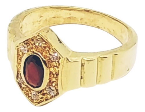 Anillo De Oro 18k Laminado Con Piedras Cristales Para Mujer 