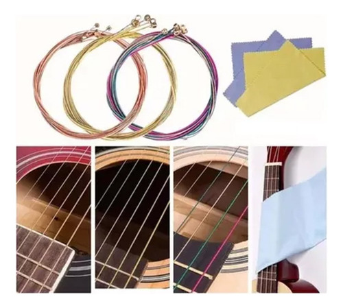 Kit De Guitarra Accesorios Para Acustica Cuerdas 66 Unidades
