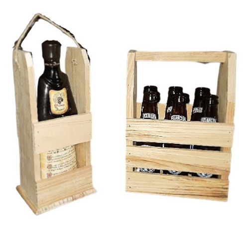 Cajas Madera Decoraciones Arreglos Globos Six Pack Botellero