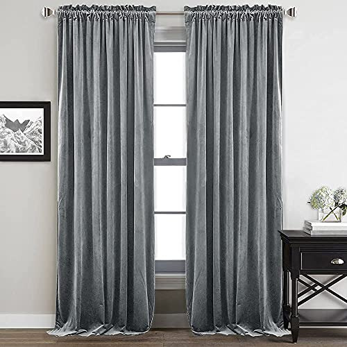 Stangh - Cortinas De Terciopelo Gris Plateado, Extra Largas