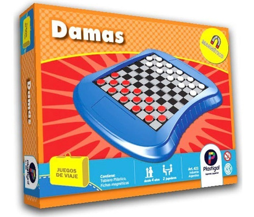 Damas - Juego De Viaje Magnético - Plastigal Art.421