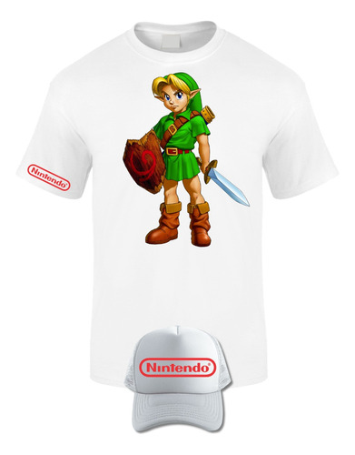 Camiseta Manga Corta Zelda Gamers Obsequio Gorra