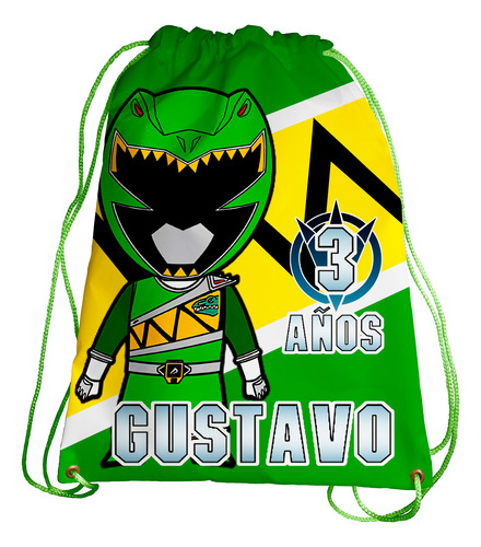 Recuerdos Morralitos Cumple Power Ranger Personalizado 25u