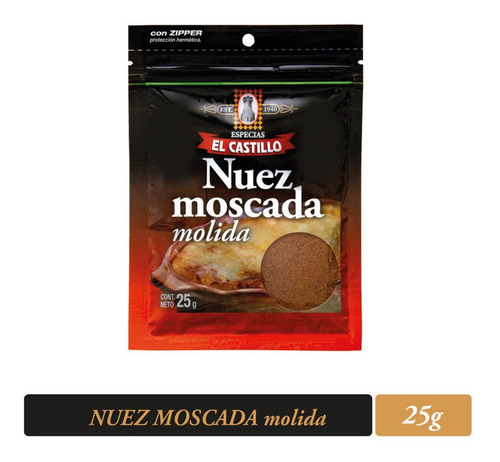 Nuez Moscada Molida El Castillo Zipper De 25 Grs