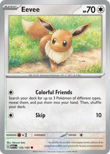 Eevee 133/165 Pokemon Card 151 Scarlet & Violet