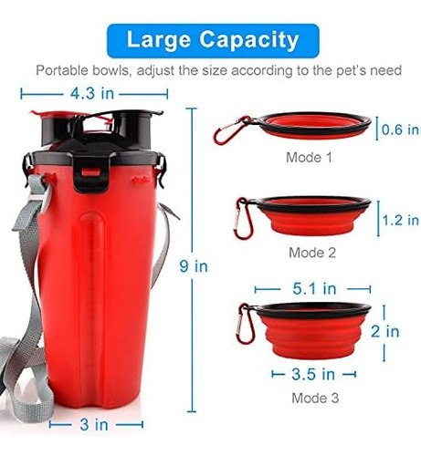 Cuencos Plegables Para Botella De Agua De Viaje Para Perros,