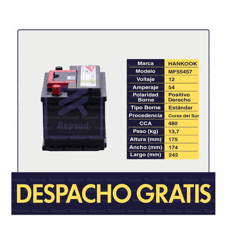 Imagen 4 de 8 de Batería Chevrolet Corsa 1.6 2007 Sohc Bencina