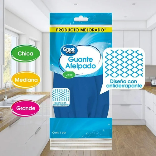 10 Pzas Guante Afelpado Great Value Chico 1 Par