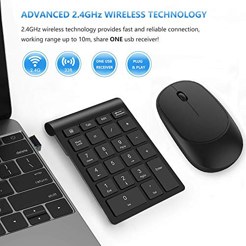Combo De Teclado Numérico Y Mouse Inalámbricos, Portã...