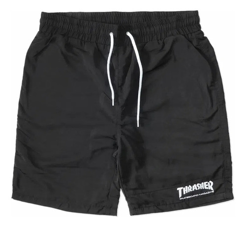 Short Thrasher Para Calle/agua Negro Elastico 100% Original 