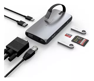 Hub Usb-c Satechi On-the-go 8 Portas Vga Gigabit Space Gray