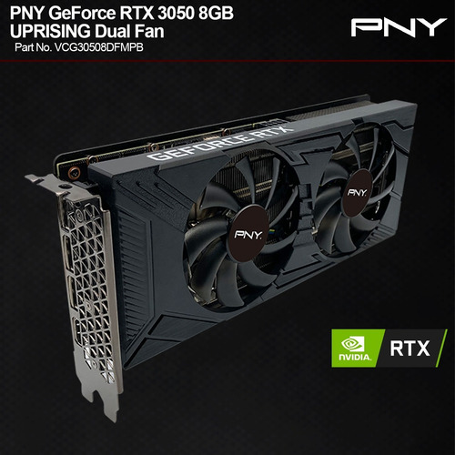 Imagen 4 de 6 de Placa De Video Pny Gforce Rtx 3050 8gb Uprising Dual Fan