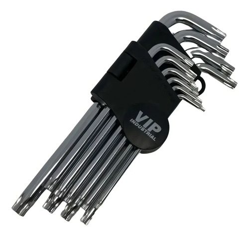 Jogo Chave Allen Torx T9 a T50 Aço Cromo Vanádio 10 Peças Vip Industrial