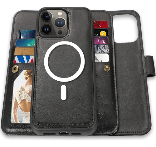 Caseowl Funda Tipo Cartera Para iPhone 14 Pro Cargador Piel