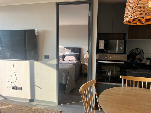 1dorm + 1baño + Est + Bod, Amoblado Completo, Todo Nuevo