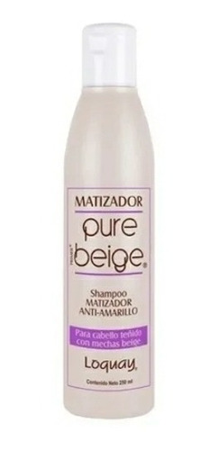 Shampoo Pure Beige Matizador Anti Amarillo 250 Loquay.b1