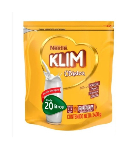 Imagen 1 de 2 de Leche de fórmula  en polvo Nestlé Klim Clásica sabor natural  en bolsa de 2.4kg - 12 meses 3 años