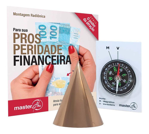 Kit Radiônico Prosperidade Financeira+bússola+cone De Cobre