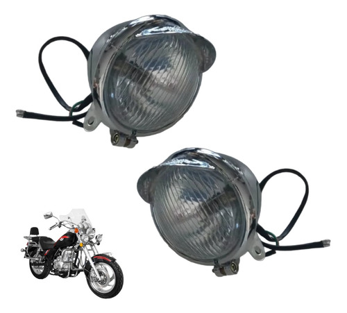 Faros Auxiliares Tipo Chopper Blanco Para Izuka Cl150 (jgo)