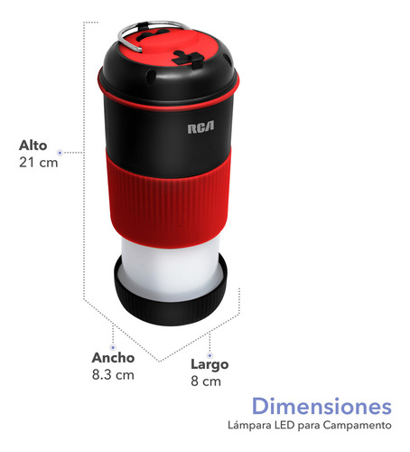 Rca Lámpara Led Para Campamento Rc-705 Color Negro