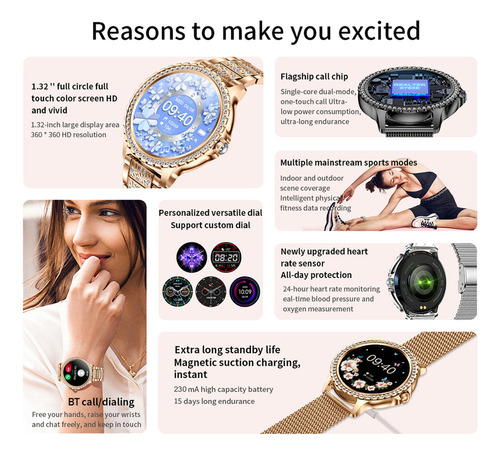 Reloj Inteligente Bt5.0 Compatible Con El Reloj Inteligente