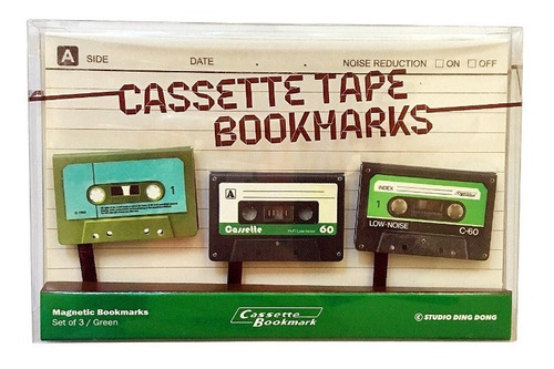 Set 3 Señalador Retro Cassette Musica Marcador Pagina Libro