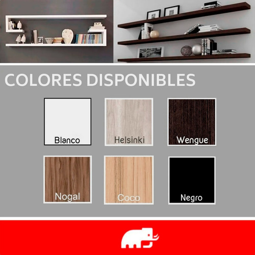 Imagen 5 de 8 de Repisas Estante Ménsulas Laterales A La Vista Melamina 60x20