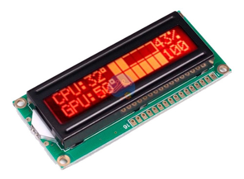 Lcd 1602 Letras Rojas Fondo Negro 5v 2 Lineas Arduino