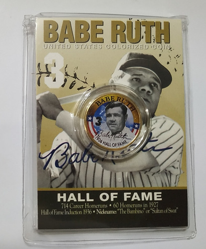Moneda De Coleccion Babe Ruth Hall Of Fame