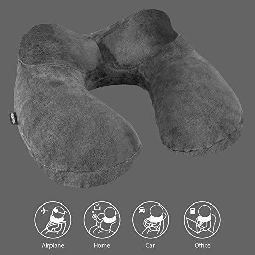 Almohada Inflable De Viaje Urophylla, 100% De Terciopelo Sua