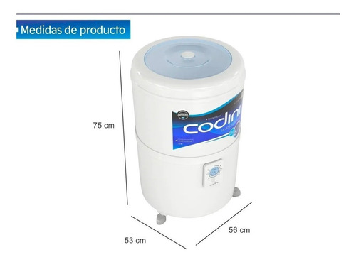 Lavarropas Semiautomático Codini Silent 4051 Blanco 10kg