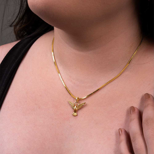 Pingente De Espírito Santo Em Ouro 18k Com 13 Pontos De Diam