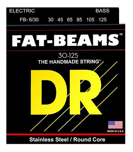 Encordoamento Baixo 6 Cordas Dr Strings Fat Beams Fb6-30