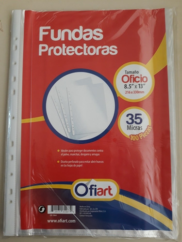 Imagen 1 de 7 de Fundas Protectoras Hojas Tamaño Oficio Paquete 300 Unidades