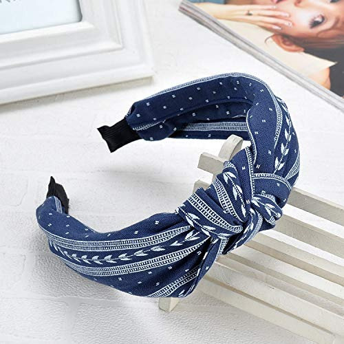 6 Diademas Anchas De Algodn-lino Con Nudo, Estilo Boho