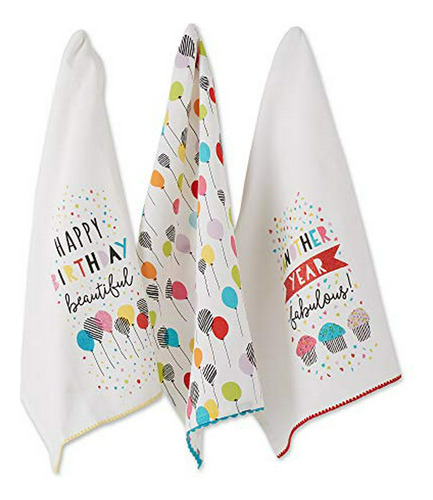 Set De Toallas De Cocina  Happy Birthday Confetti