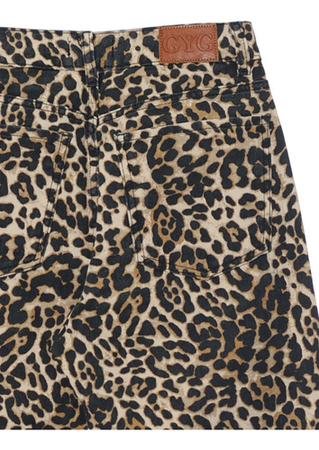 Pantalon Wide Leg Aminal Print Mujer Tiro Medio Infoestilos