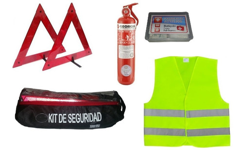 Kit Seguridad Auto Vtv Baliza Matafuego Botiquin Chaleco Bso