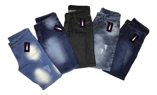Kit C/ 5 Bermudas + 5 Calças Jeans Skinny C/ Lycra Frete G.