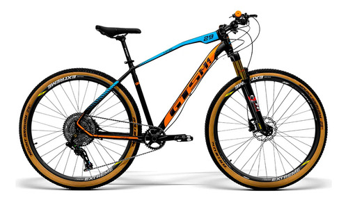 Bicicleta Aro 29 Gts Freio Hidráulico Trava Guidão 1x13 Gx Cor Azul-laranja Tamanho Do Quadro 19