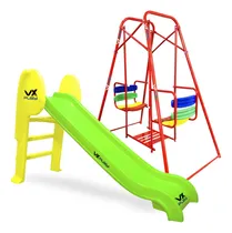 Comprar Combo Tobogan 3 Escalones Plegable + Hamaca Gemela Vxplay Color Tobogan Verde - Amarillo