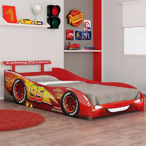 Cama Infantil Carros Disney Plus Com Aerofólio Mcqueen