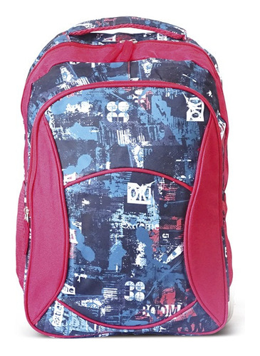 Mochila Escolar Urbana School Rq 17 Estampada Extremo  Rojo