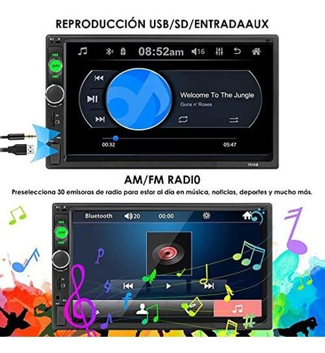 Autoestéreos Pantalla Táctil Capacitiva De 7 Pulgadas, Repro