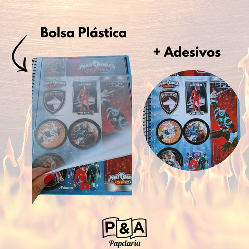 Caderno 1x1 Capa Dura Foroni 96 Folhas Power Rangers S.p.d