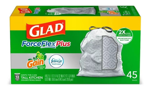 Glad Forceflexplus Bolsa De Basura 13 Gal. 45pzas 