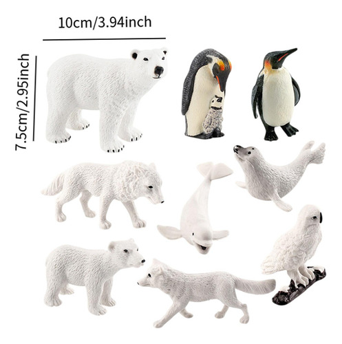 Modelos De Animales Del Ártico De Pvc Realistas 9 Piezas